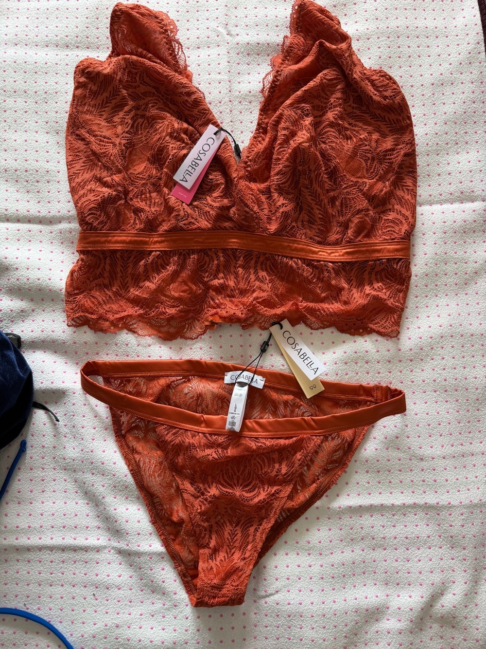 NWT - Cosabella SET Lace Longline Bralette in Sahara (READ Description)